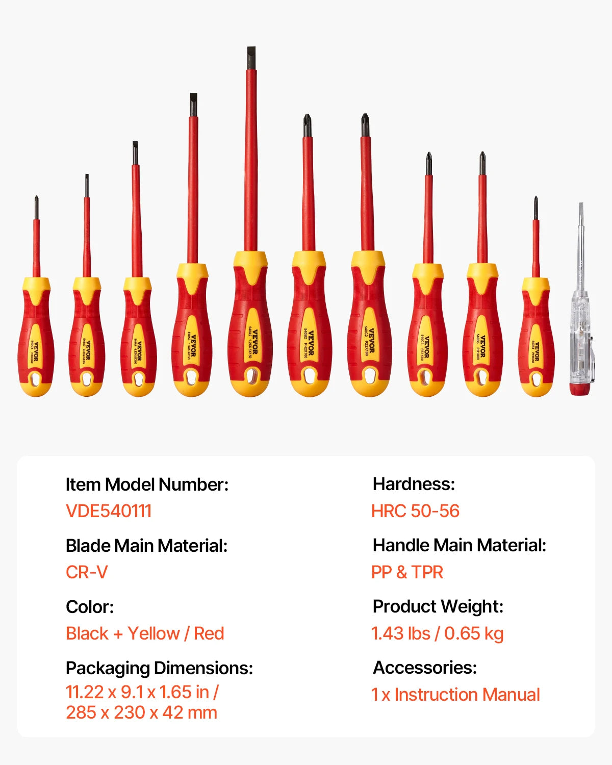 SucceBuy Professional 1000V Insulated Electrician Screwdriver Set
