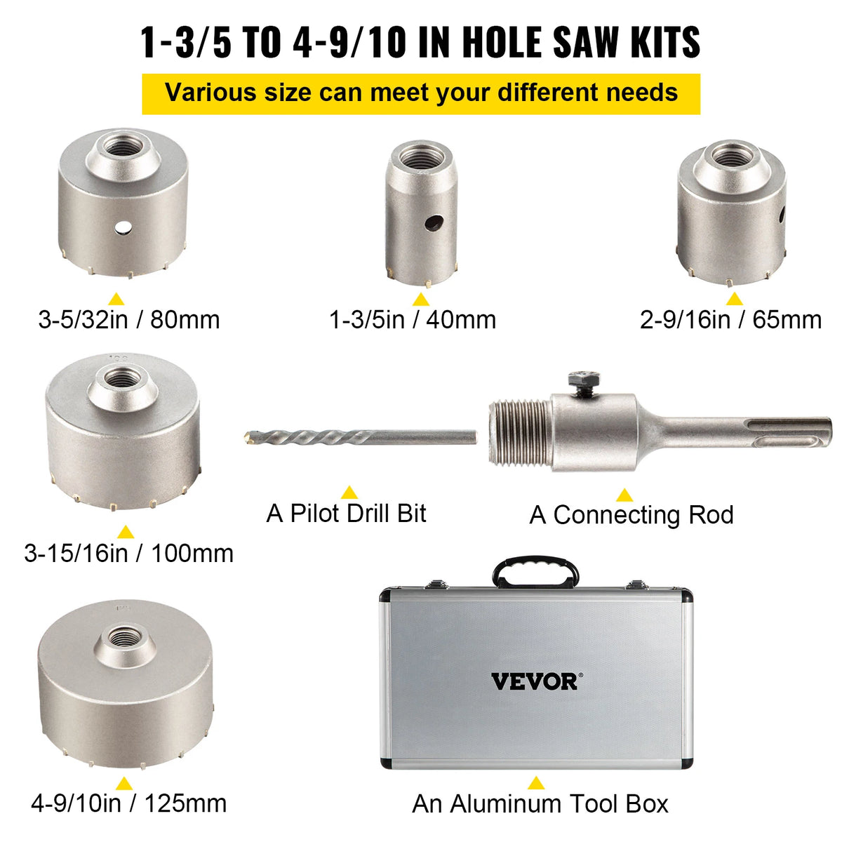SucceBuy Concrete Hole Saw Kit For Brick And Cement Drilling