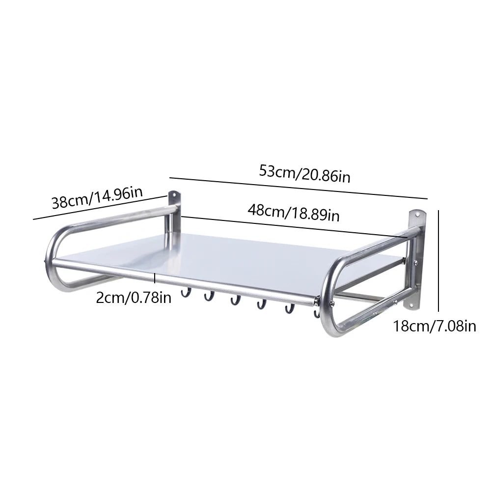 Wall Mounted Stainless Steel Microwave Oven Kitchen Shelf