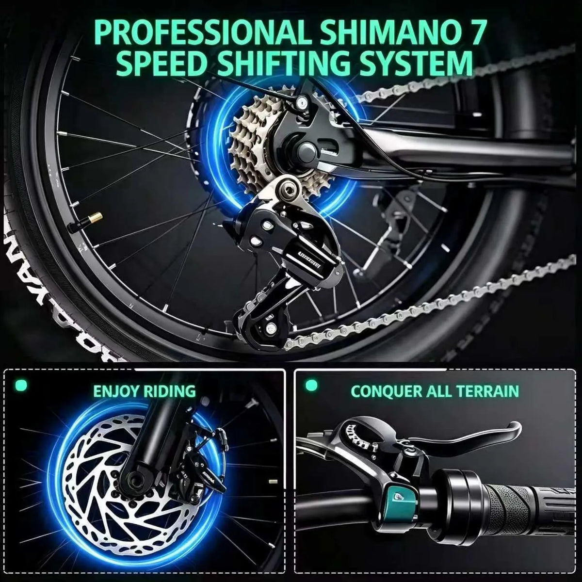 Singletrack Fat Tire Off Road Electric Bicycle With Suspension Fork