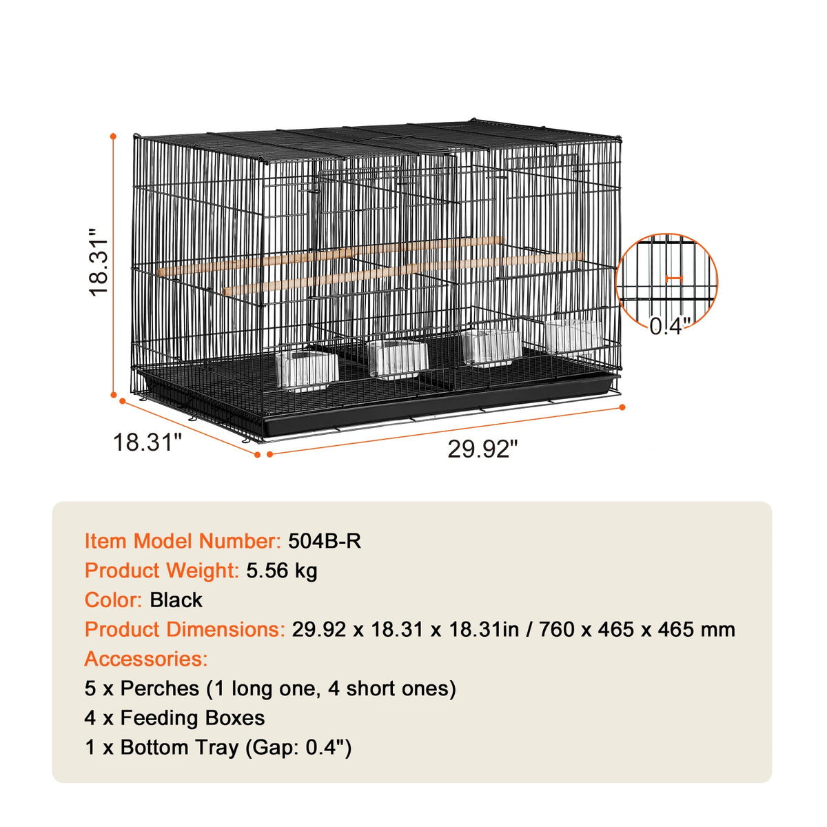SucceBuy Divided Stackable Travel Bird Cage With Secure Doors