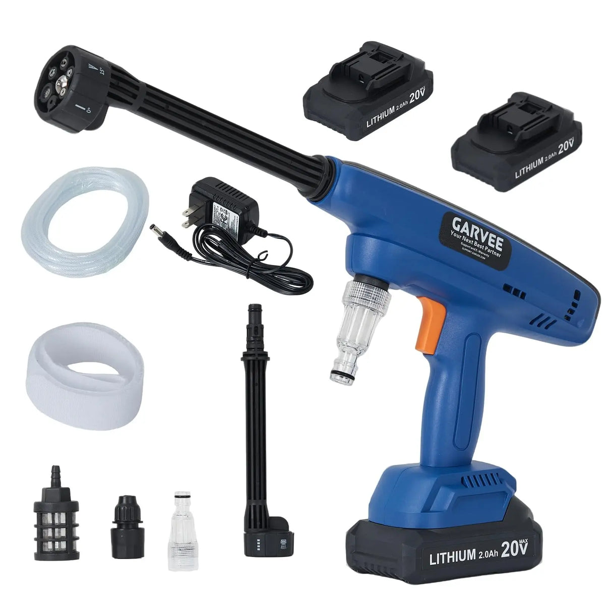 HiMISS Cordless Pressure Washer With 2 Batteries And 6-In-1 Nozzle