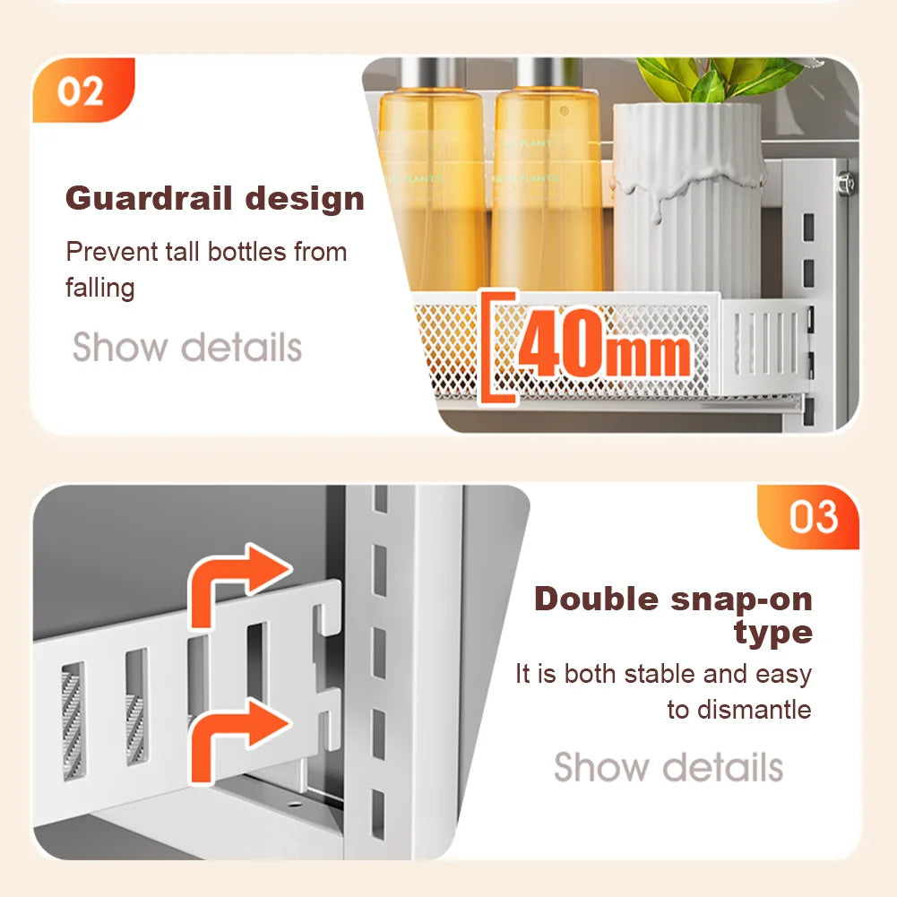 HiMiss Adjustable Six Tier Metal Pantry Spice Storage Rack