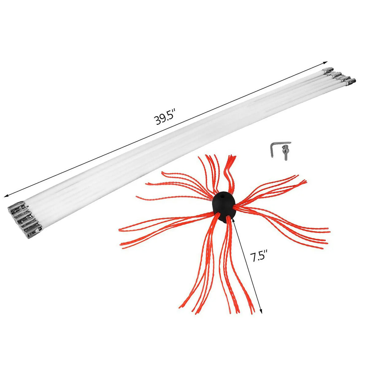 SucceBuy Chimney Sweep Kit With Flexible Rods And Brush Head