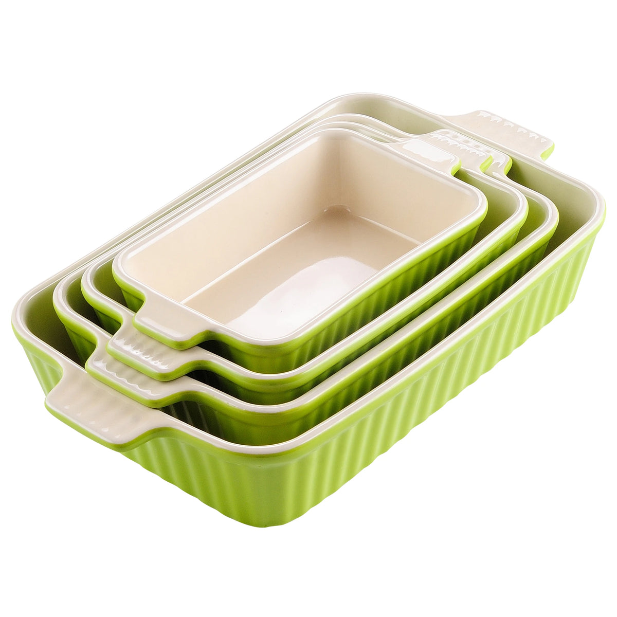 Malacasa Four Piece Ceramic Baking Dish Set For Casserole