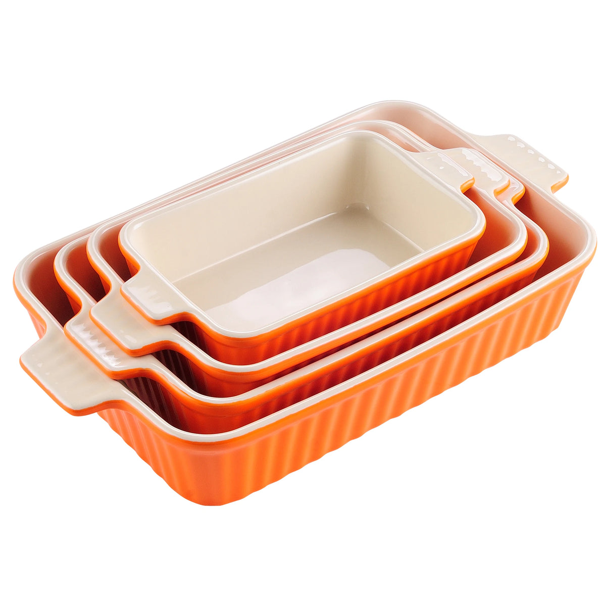 Malacasa Four Piece Ceramic Baking Dish Set For Casserole