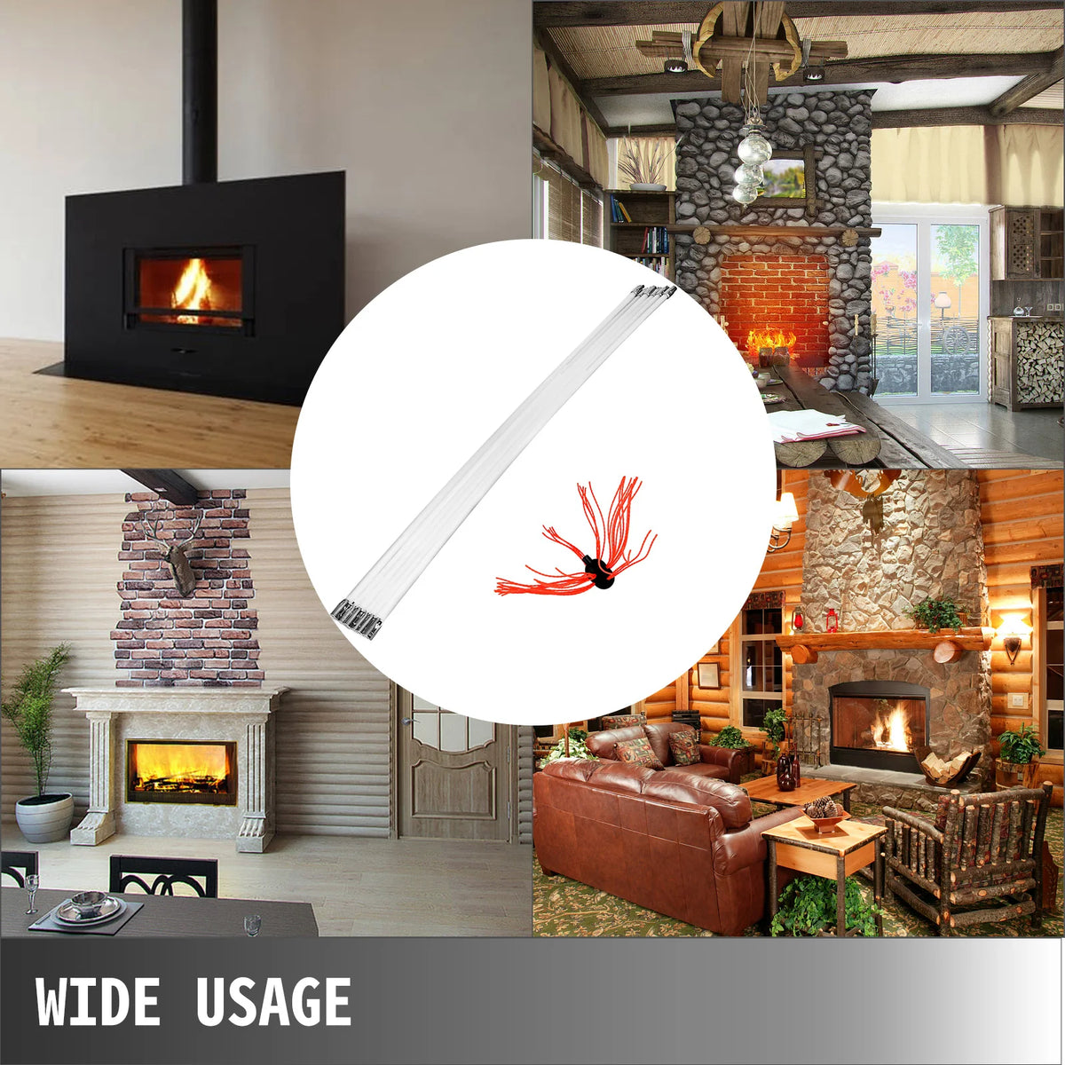 SucceBuy Chimney Sweep Kit With Flexible Rods And Brush Head