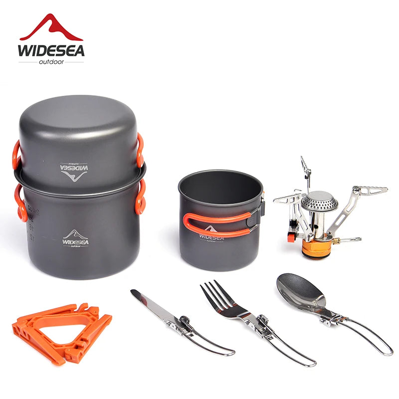 Widesea Camping Cookware Set With Portable Pot And Outdoor Tableware