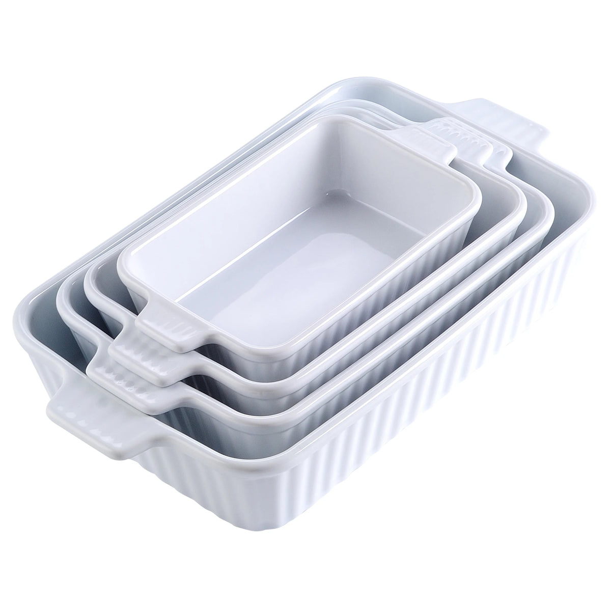 Malacasa Four Piece Ceramic Baking Dish Set For Casserole
