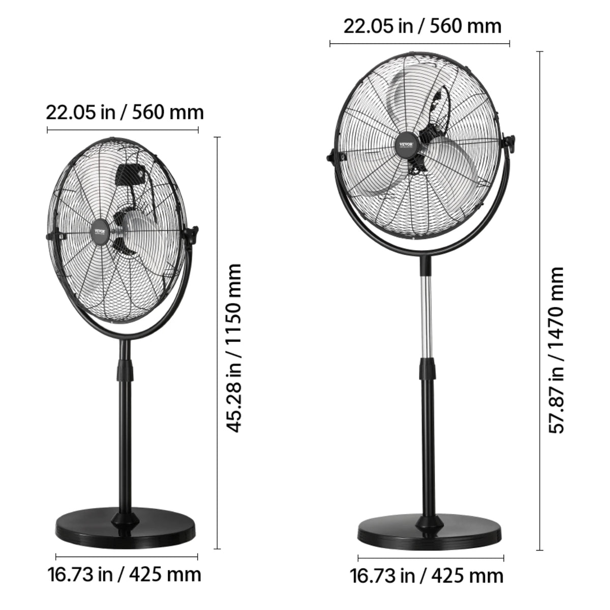 SucceBuy Industrial Oscillating Pedestal Fan With Remote Control