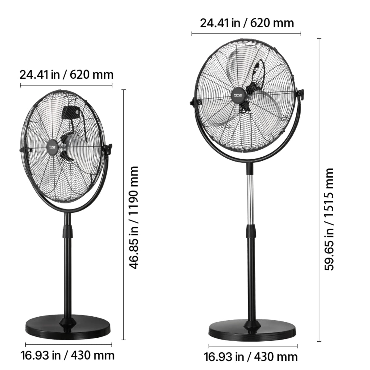 SucceBuy Industrial Oscillating Pedestal Fan With Remote Control