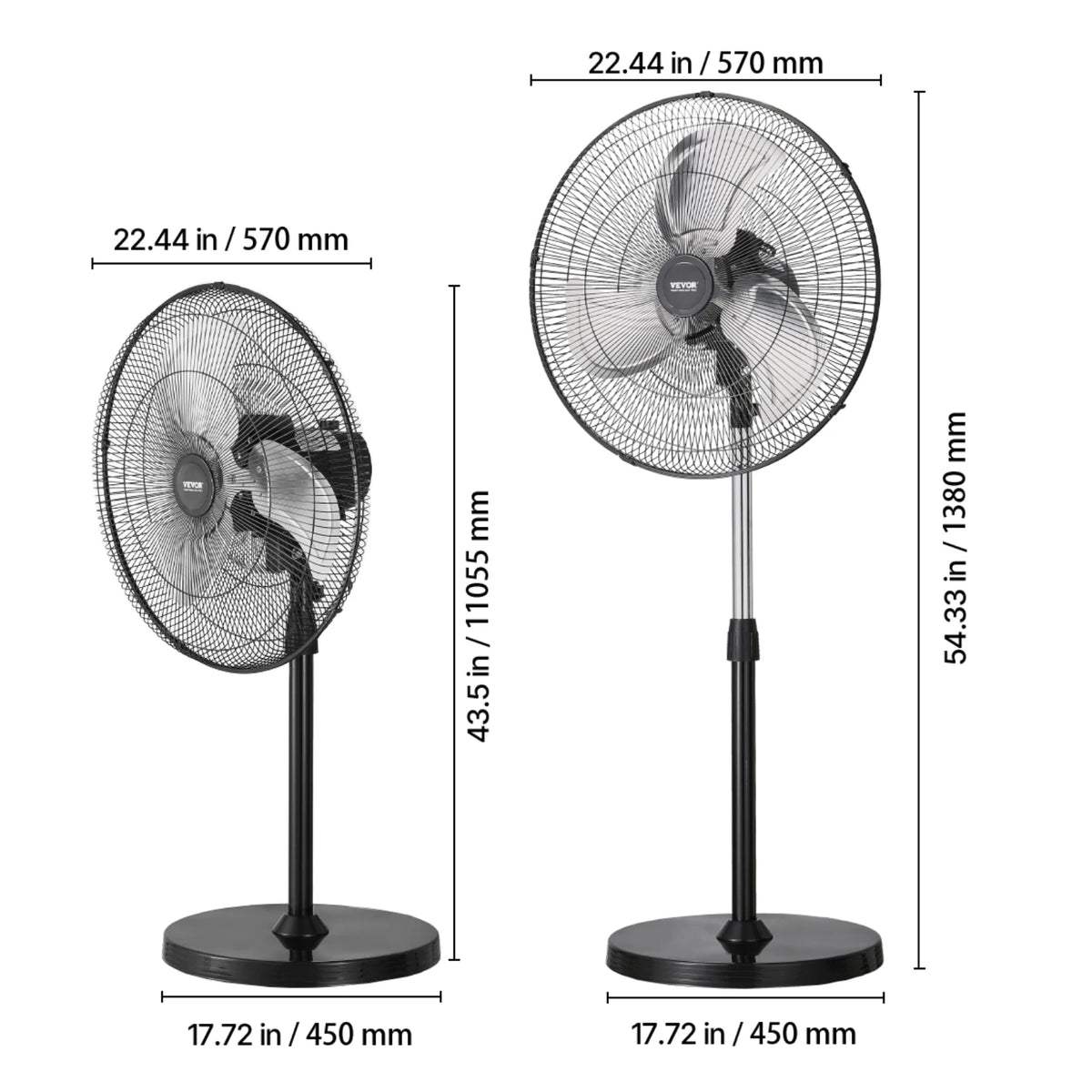 SucceBuy Industrial Oscillating Pedestal Fan With Remote Control