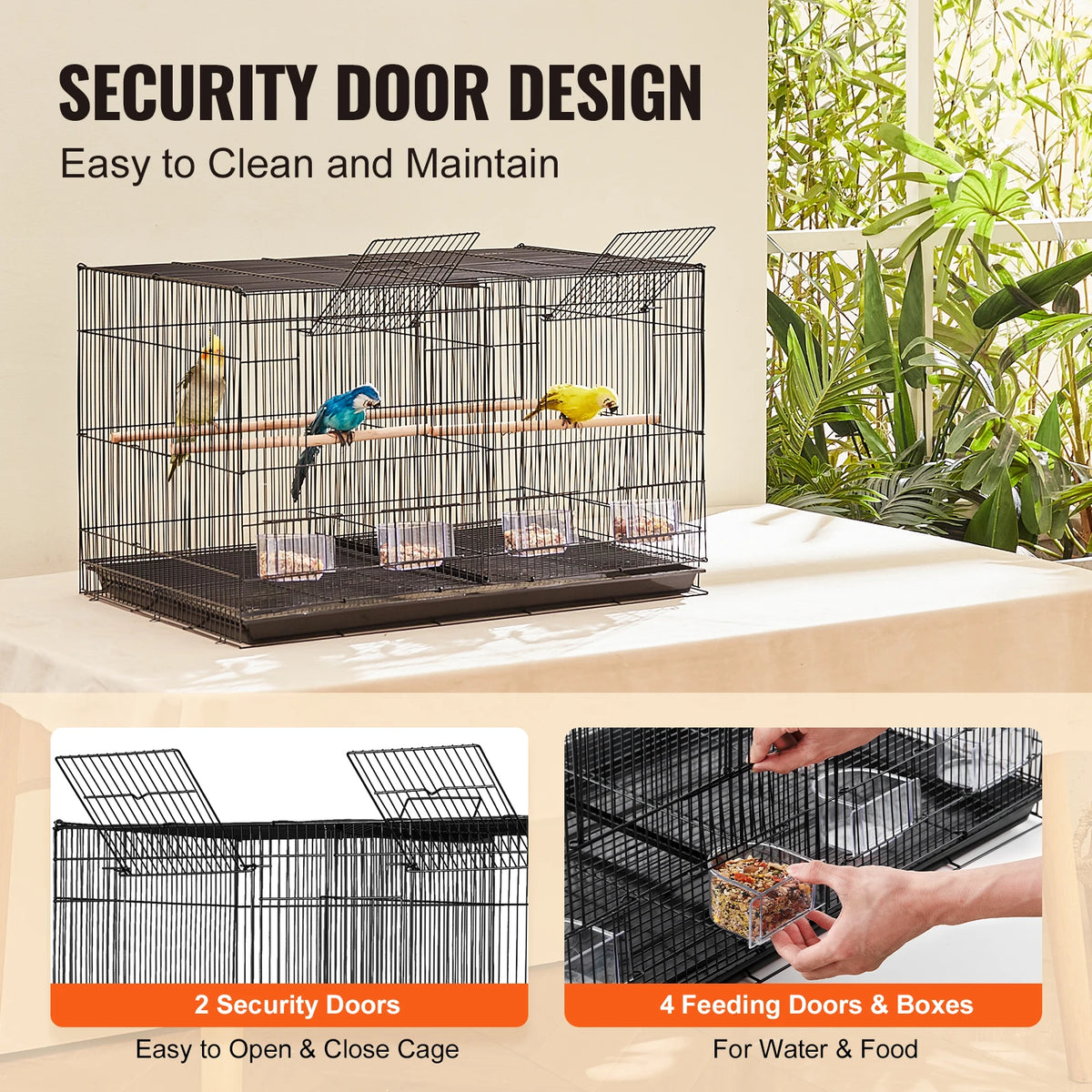 SucceBuy Divided Stackable Travel Bird Cage With Secure Doors