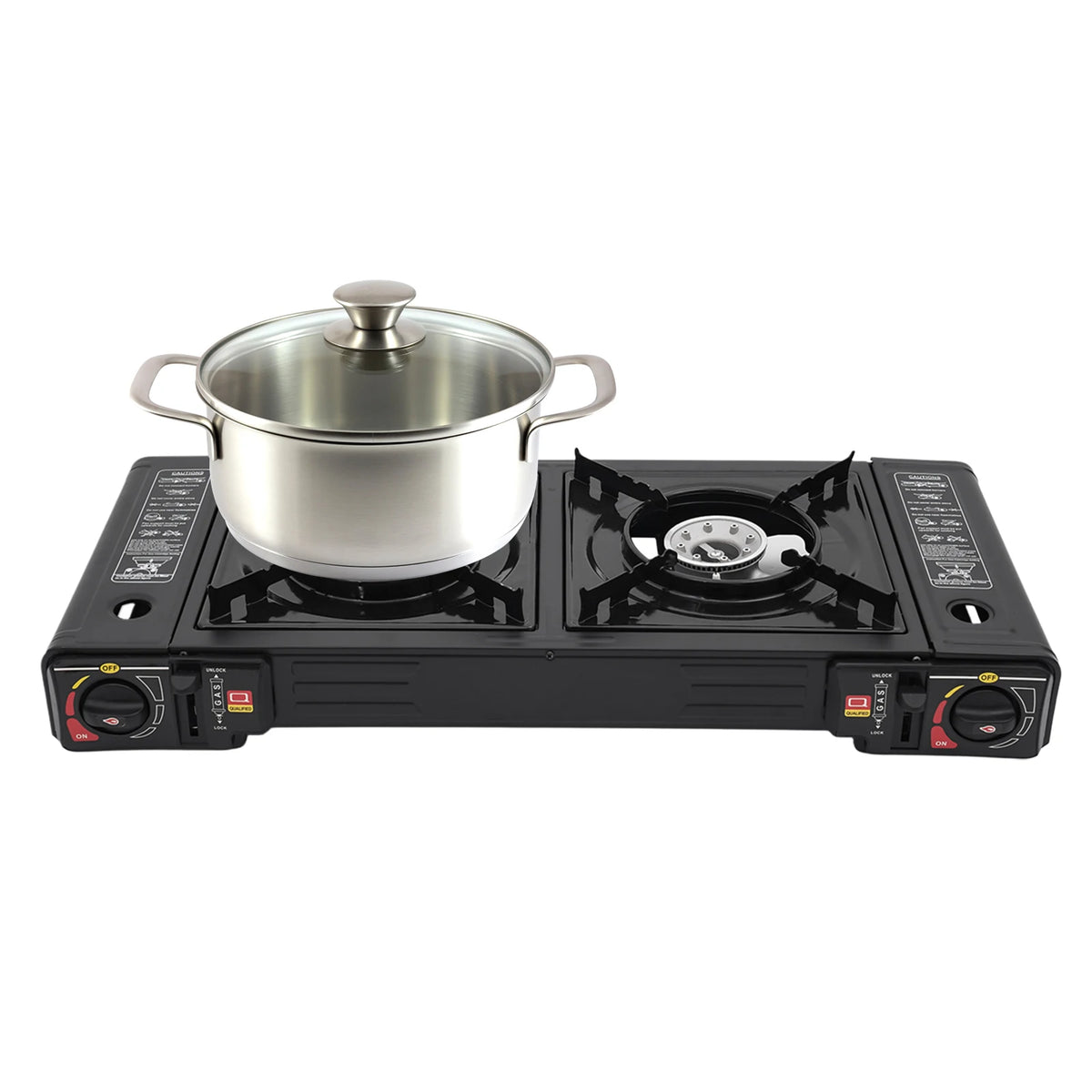 Portable Two Burner Gas Camping Stove With Storage Case