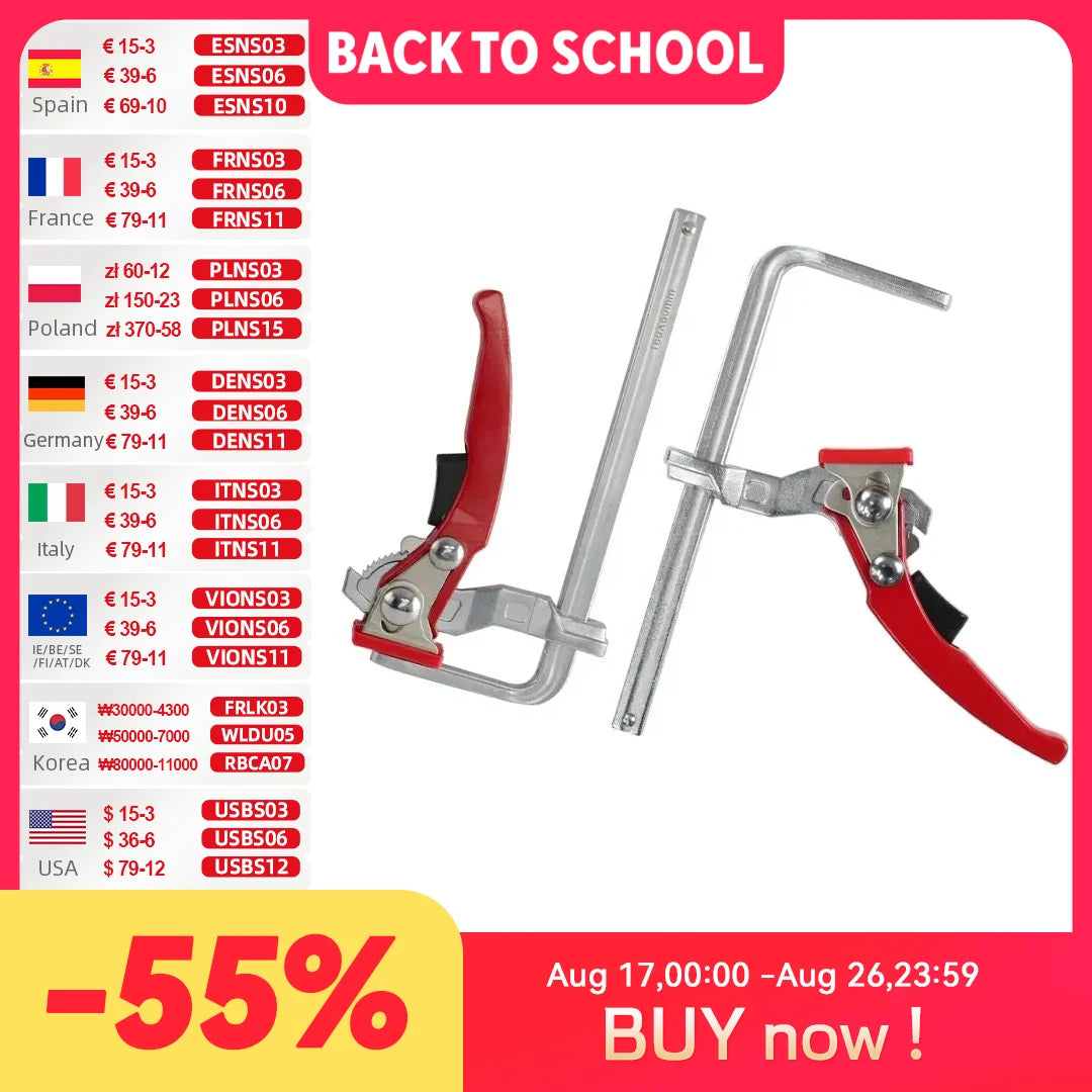 Allsome 2pcs Ratcheting Table Clamp, Quick Release Clamp For MFT and Guide Rail System, Bar Clamp