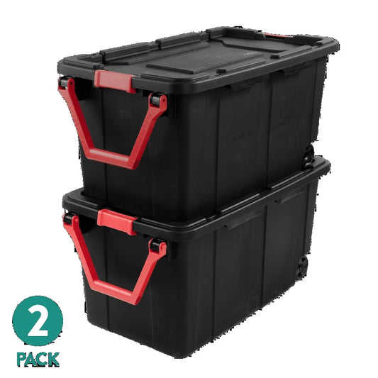 Sterilite Wheeled Industrial Plastic Storage Container For Garage