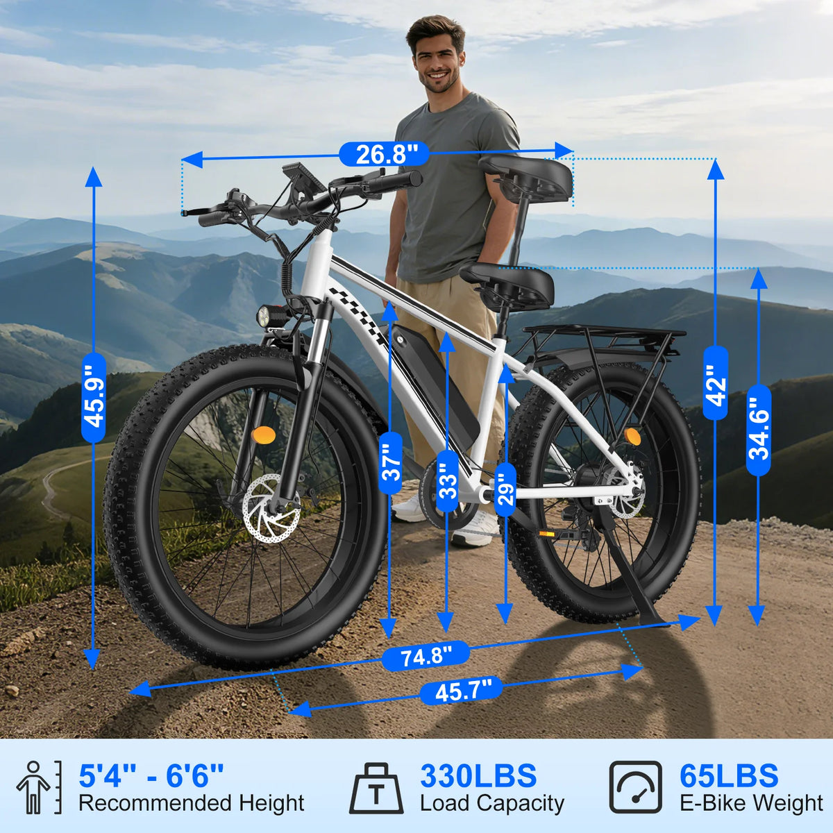 OBX 1000W Electric Mountain Bike With Long Range Battery