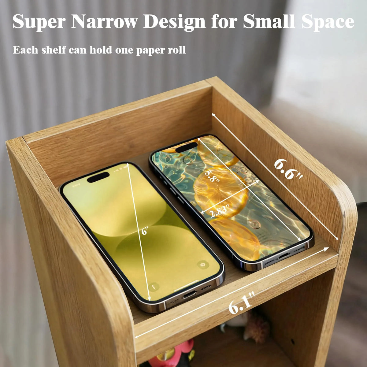 Five Tier Wooden Corner Bathroom Toilet Paper Storage Cabinet With Door