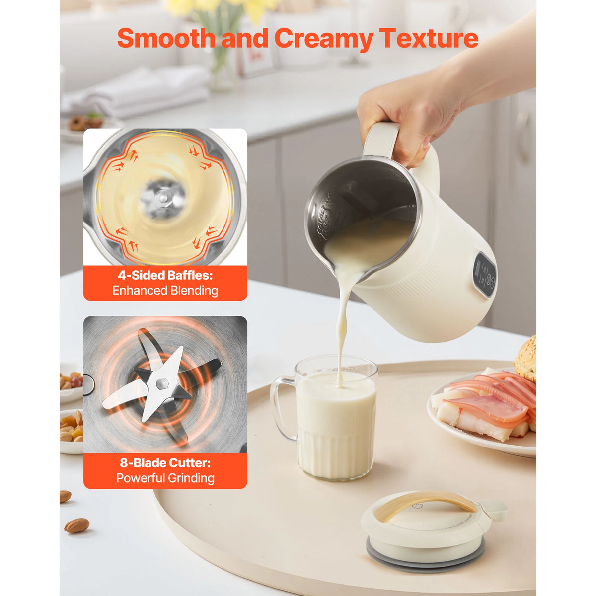 VEVOR 8 In 1 Nut Milk Maker With Self Cleaning Function