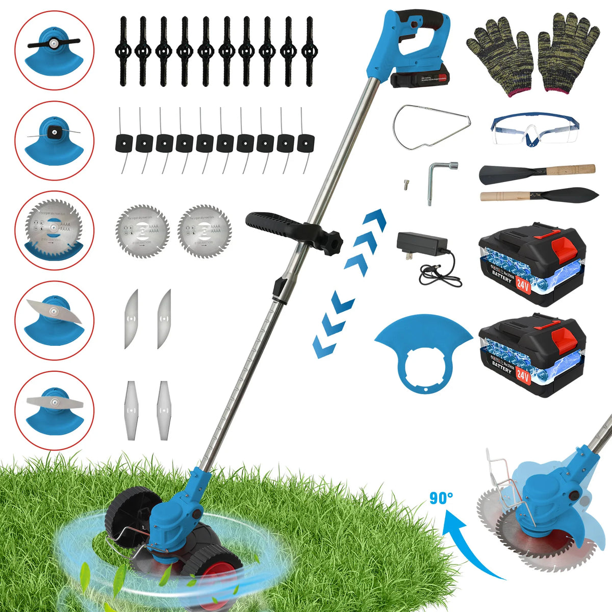 21V Cordless Brushless Multifunctional Grass Trimmer And Lawn Mower Tool