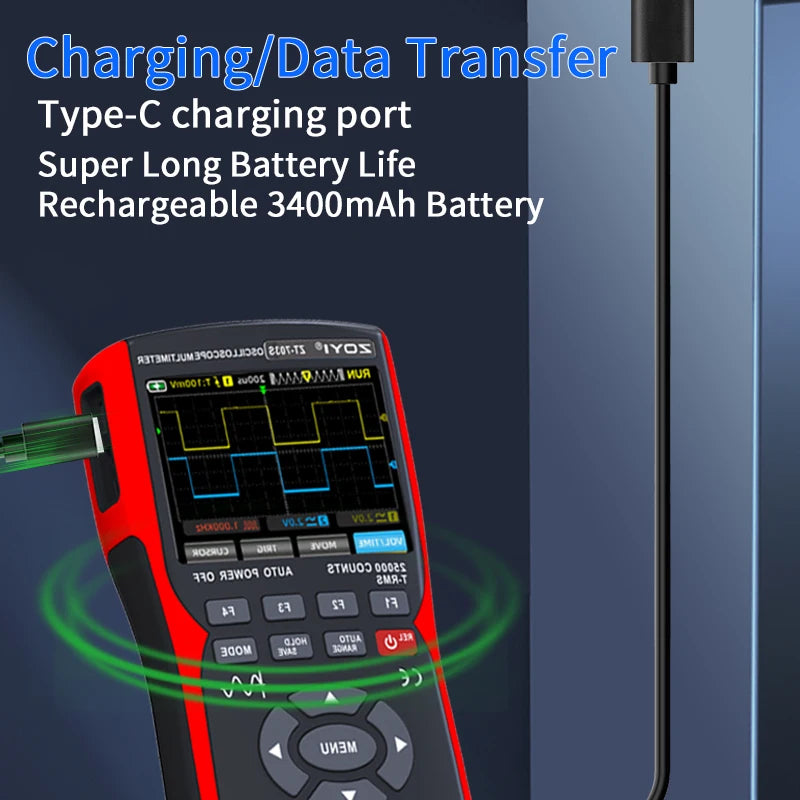 ZOYI ZT-703S Handheld Digital Oscilloscope Multimeter Signal Generator