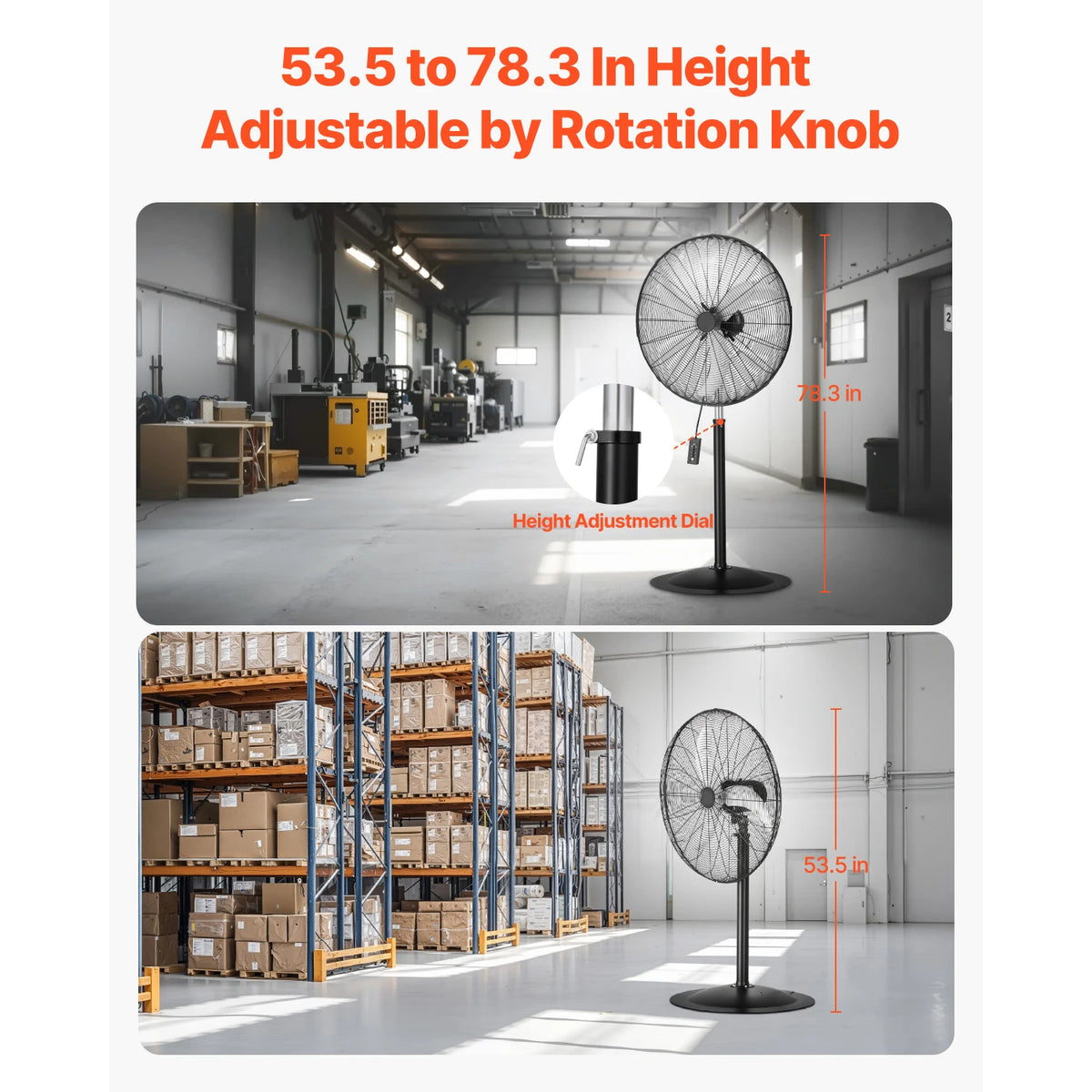 SucceBuy Industrial Oscillating Pedestal Fan With Remote Control