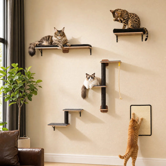 PAWZ Road Wooden Cat Wall Climbing Furniture With Scratching Posts