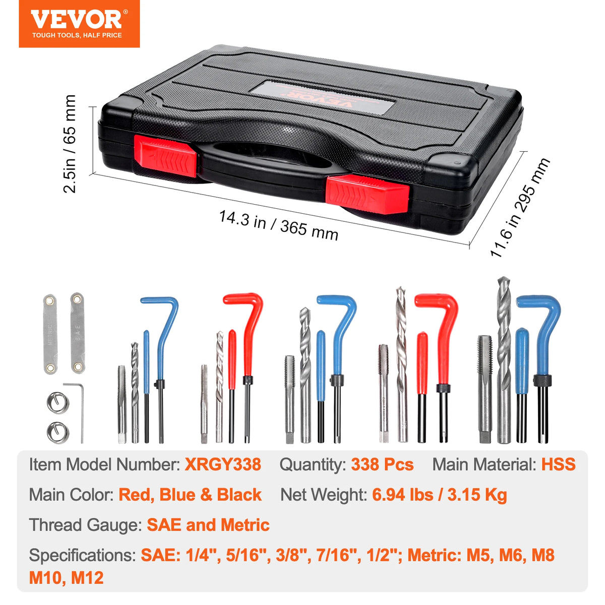SucceBuy Helicoil Thread Repair Kit With SAE And Metric Inserts