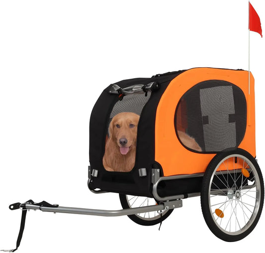 Twister.Ck Foldable Dog Bike Trailer Secure Pet Carrier