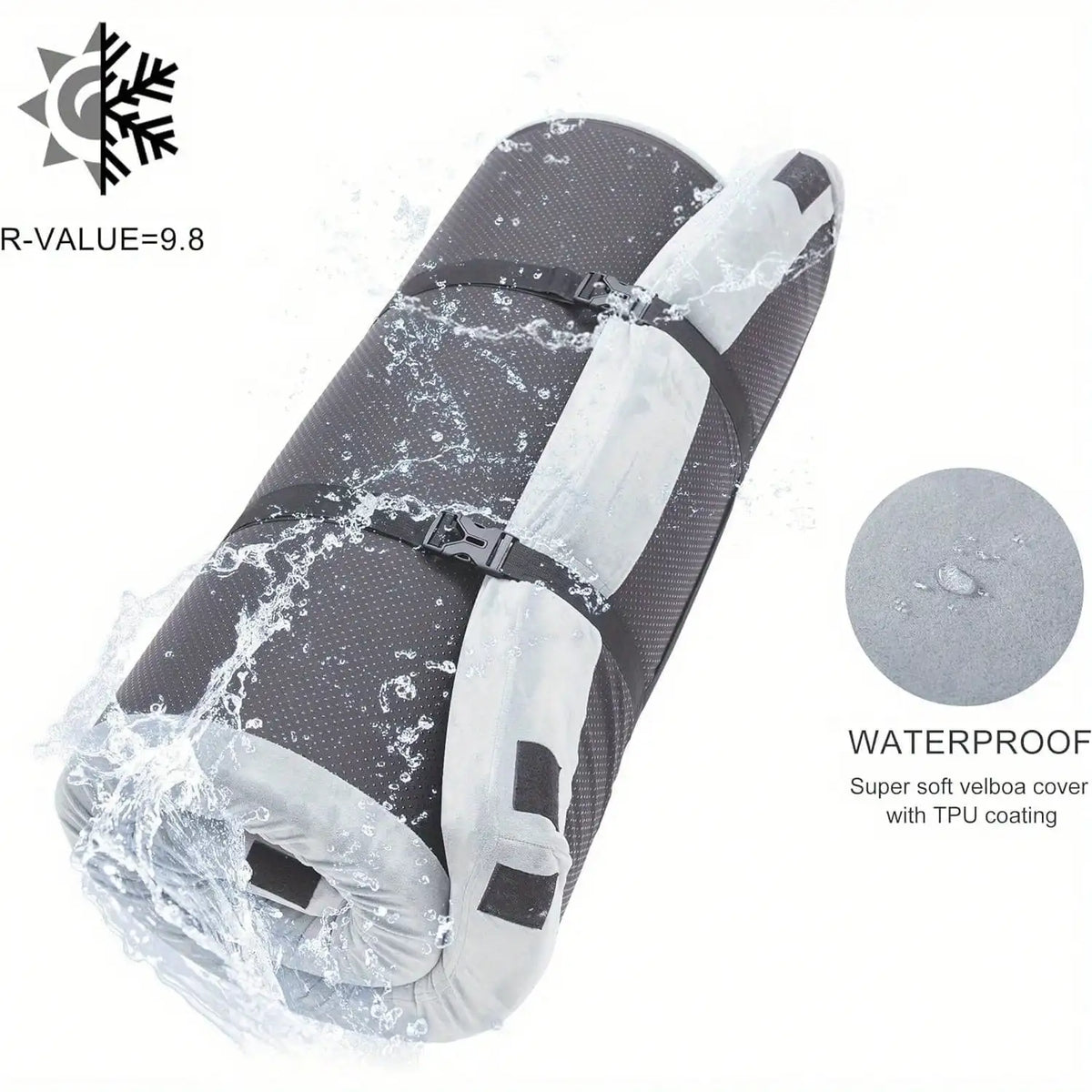 Waterproof Memory Foam Camping Sleeping Pad Roll-Up with Bag