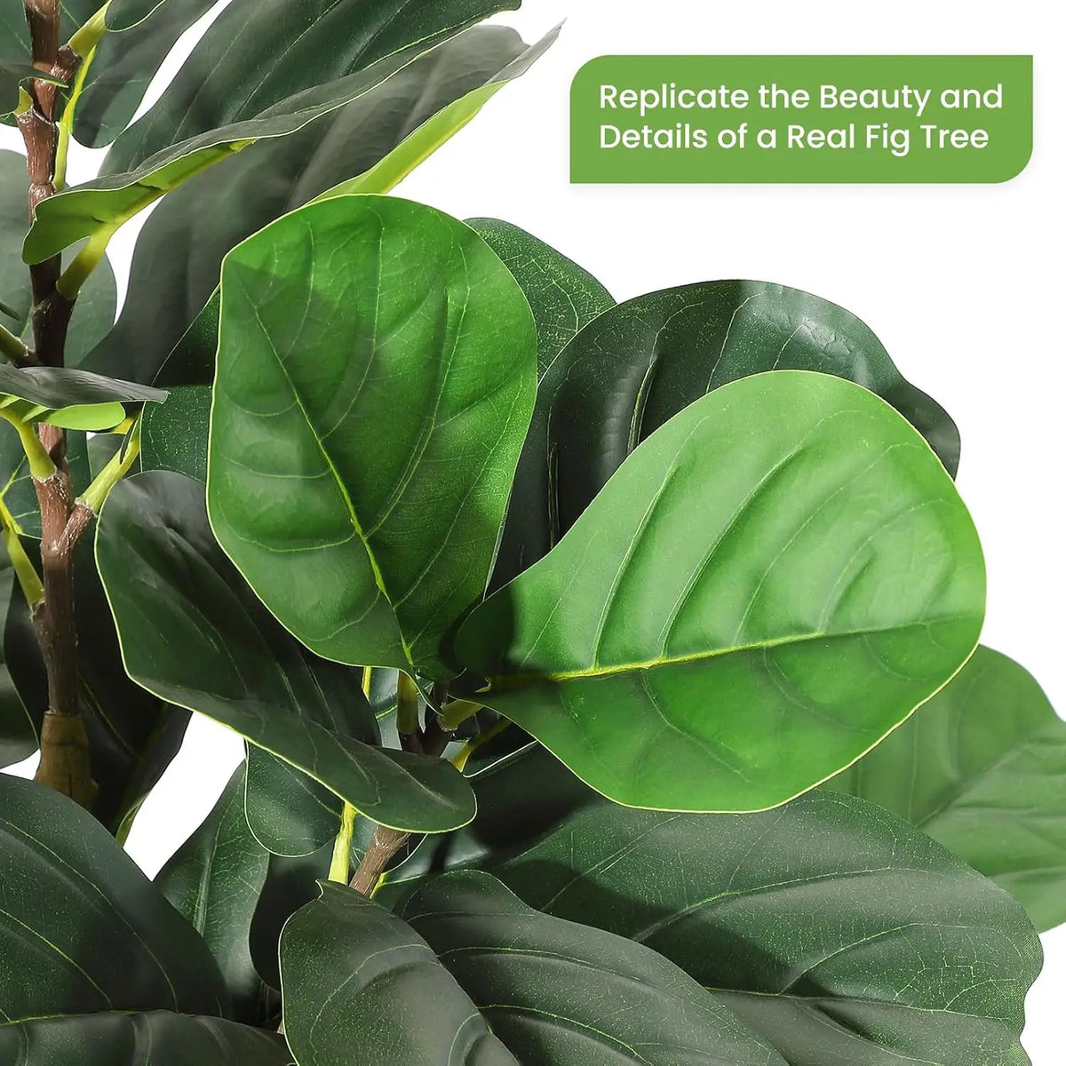 HiMISS Artificial Fiddle Leaf Fig Tree With Pot Outdoor Decor