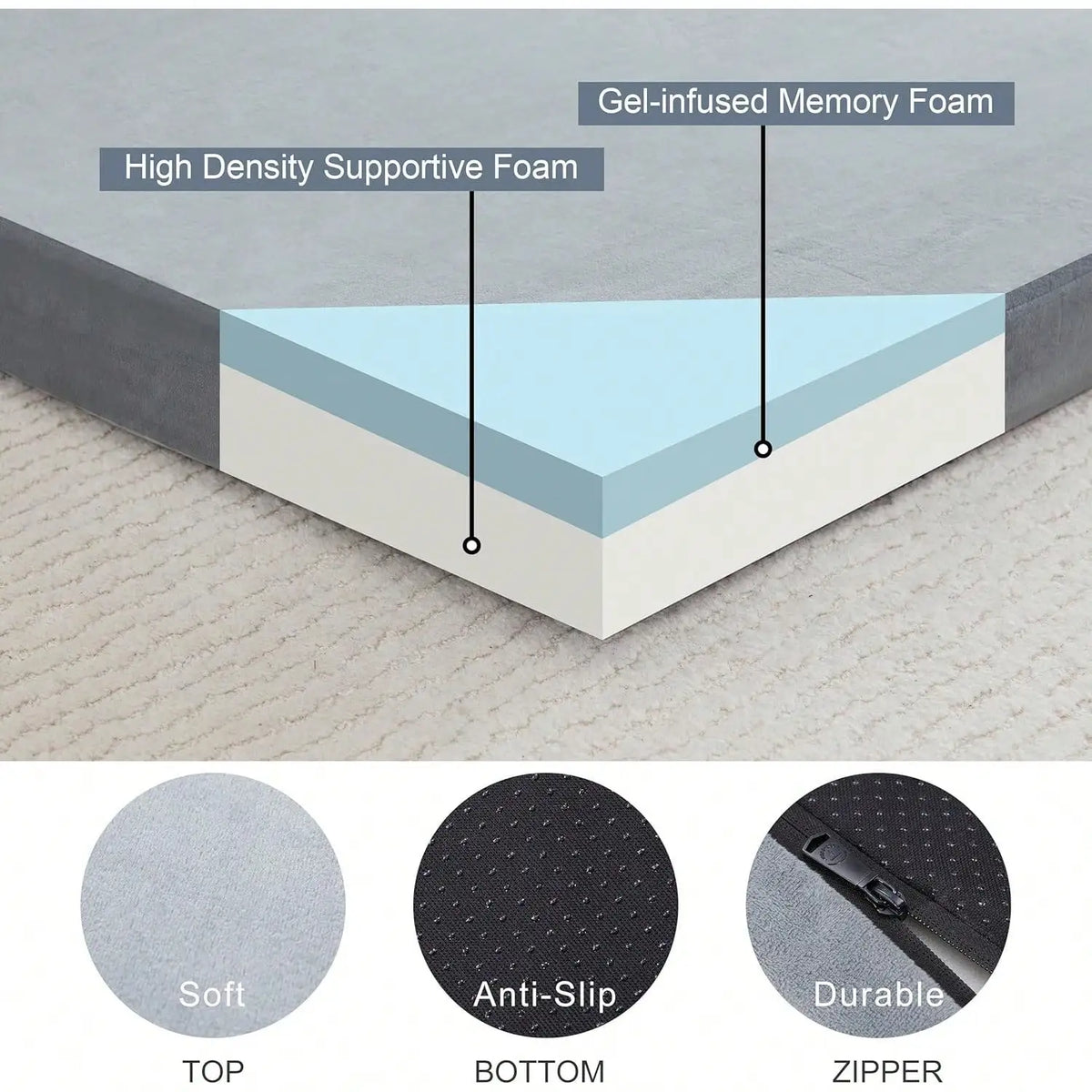 Waterproof Memory Foam Camping Sleeping Pad Roll-Up with Bag