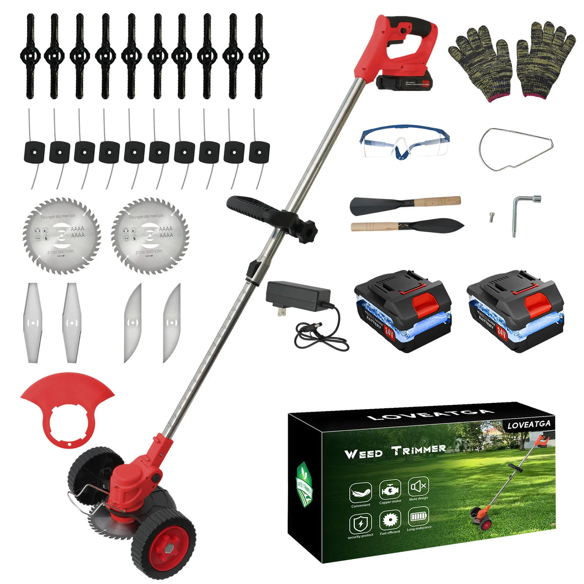21V Cordless Brushless Multifunctional Grass Trimmer And Lawn Mower Tool