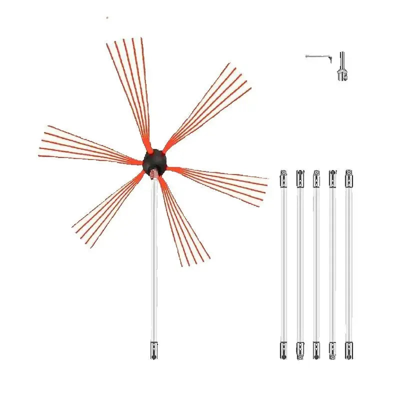 SucceBuy Chimney Sweep Kit With Flexible Rods And Brush Head