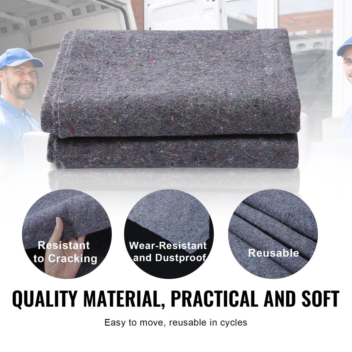 SucceBuy Recycled Cotton Moving Blankets For Furniture Protection