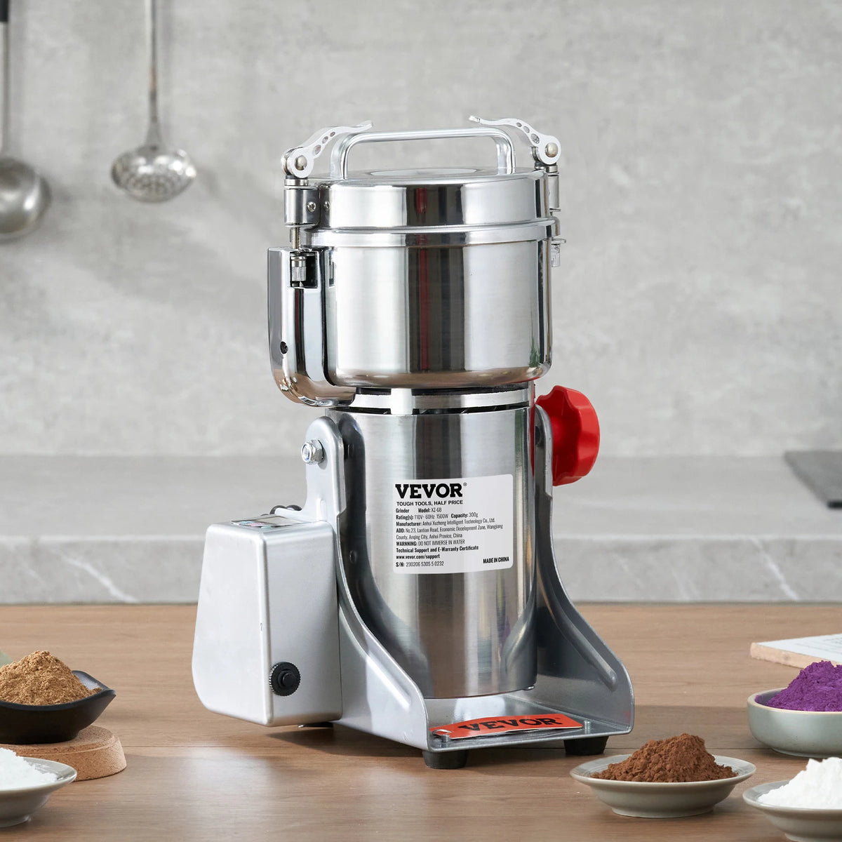 SucceBuy Commercial Electric Grain Mill and Spice Grinder