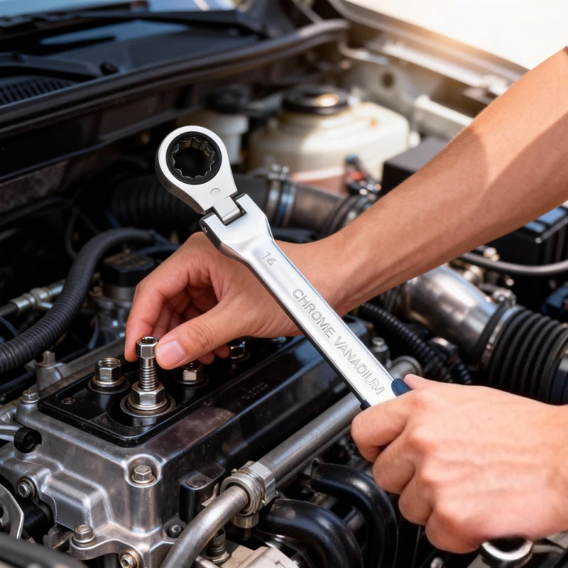 Double End Ratchet Wrench Set for Garage and Home Repair