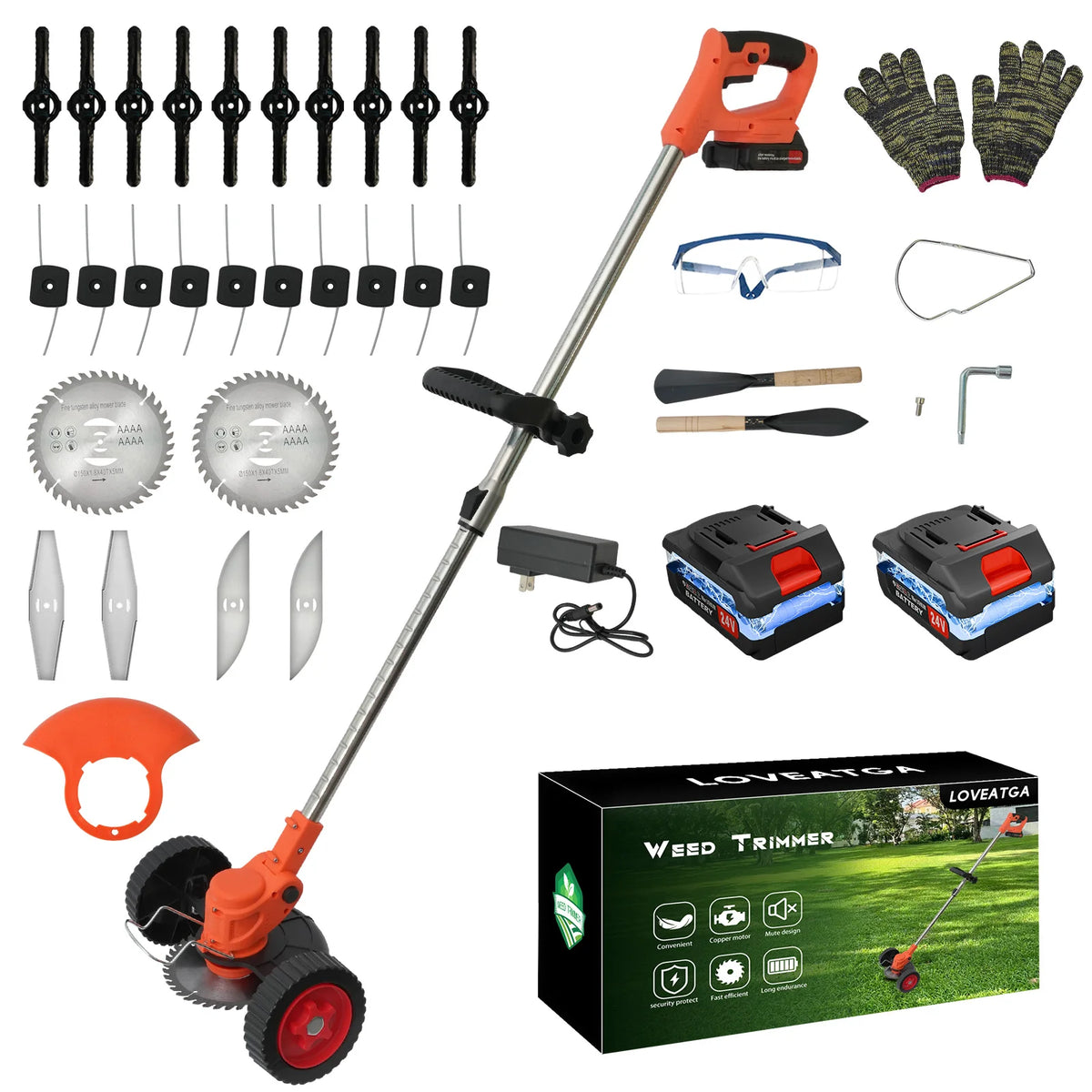 21V Cordless Brushless Multifunctional Grass Trimmer And Lawn Mower Tool