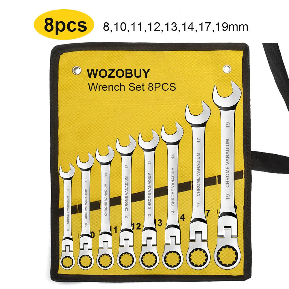 Double End Ratchet Wrench Set for Garage and Home Repair