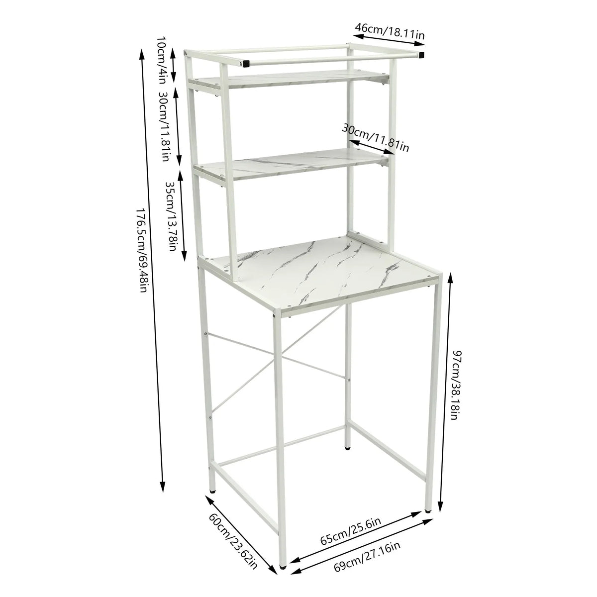 Over Washer And Dryer Three Tier Storage Shelf And Organizer