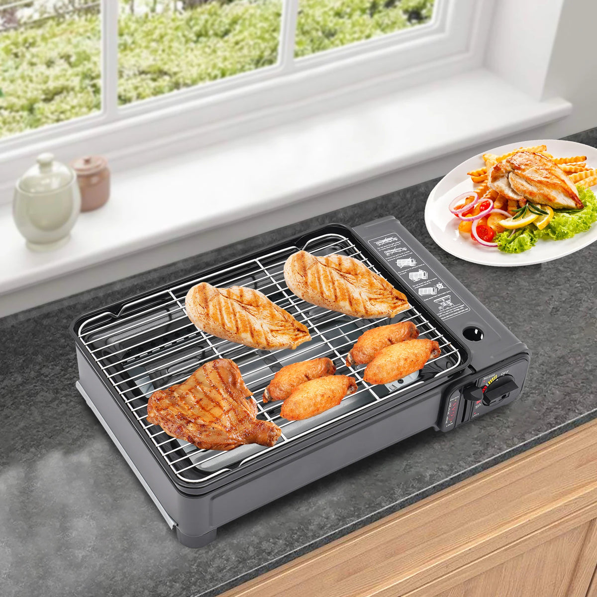 Portable Dual Fuel Gas Grill Stove With Piezo Ignition