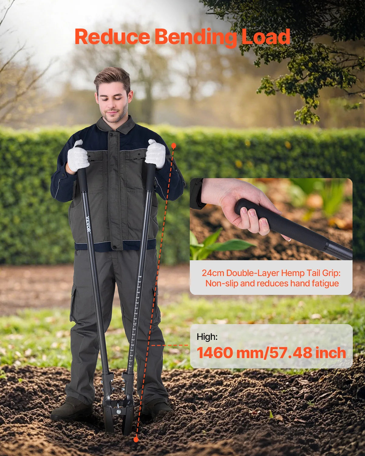 Heavy Duty Manual Post Hole Digger With Scale Markings