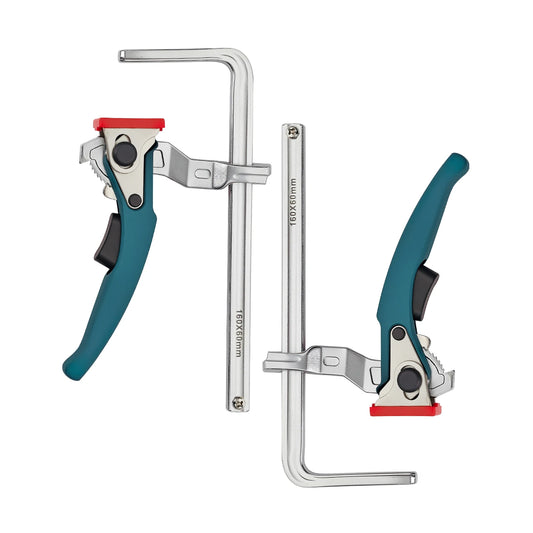 Allsome 2pcs Ratcheting Table Clamp, Quick Release Clamp For MFT and Guide Rail System, Bar Clamp