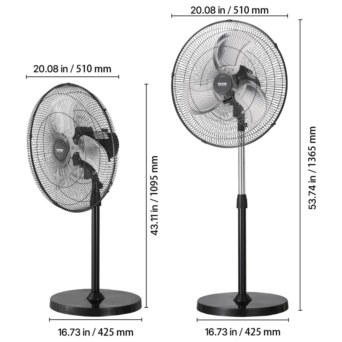 SucceBuy Industrial Oscillating Pedestal Fan With Remote Control