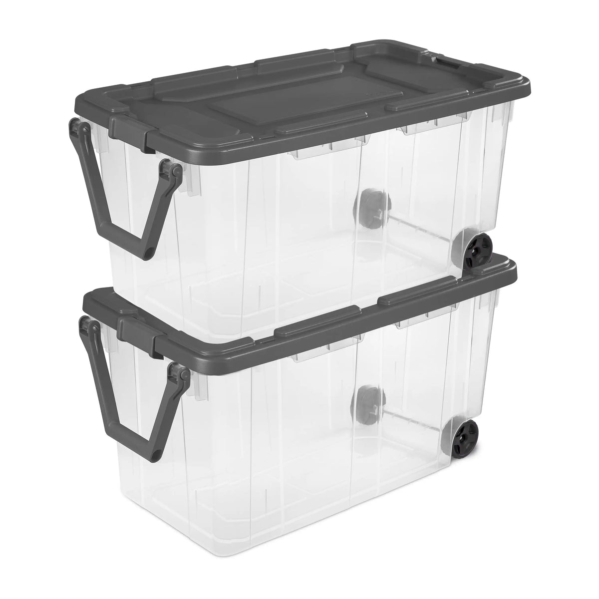 Sterilite Wheeled Industrial Plastic Storage Container For Garage