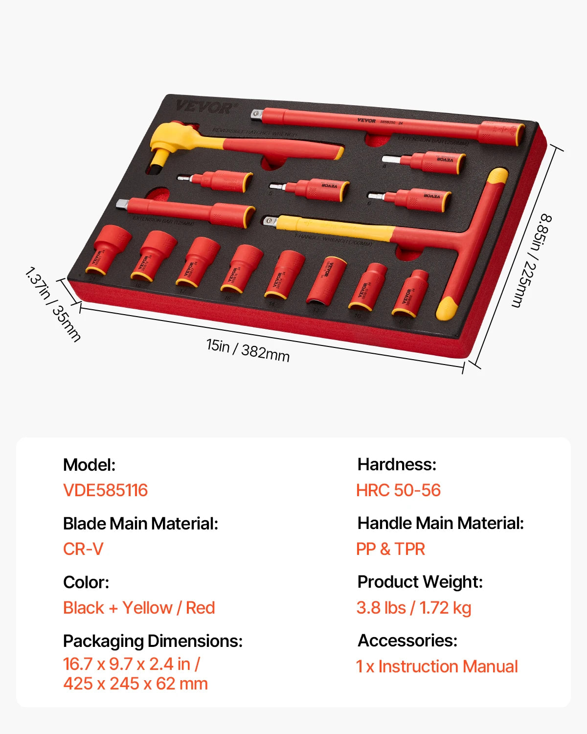 SucceBuy Professional 1000V Insulated Electrician Screwdriver Set