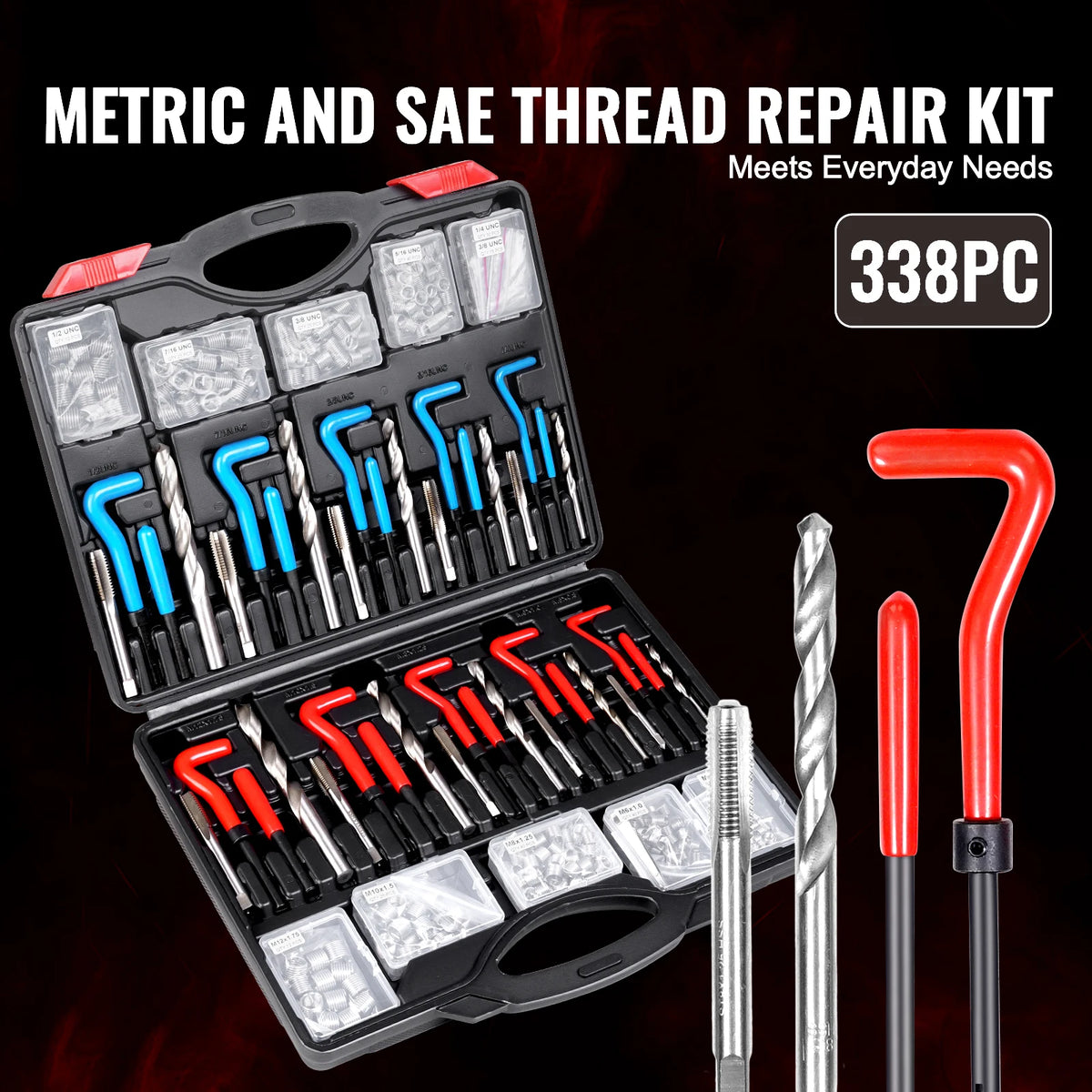 SucceBuy Helicoil Thread Repair Kit With SAE And Metric Inserts
