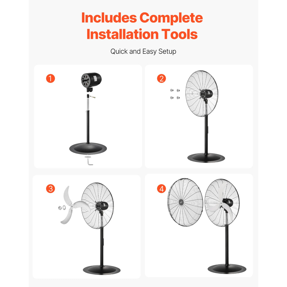 SucceBuy Industrial Oscillating Pedestal Fan With Remote Control