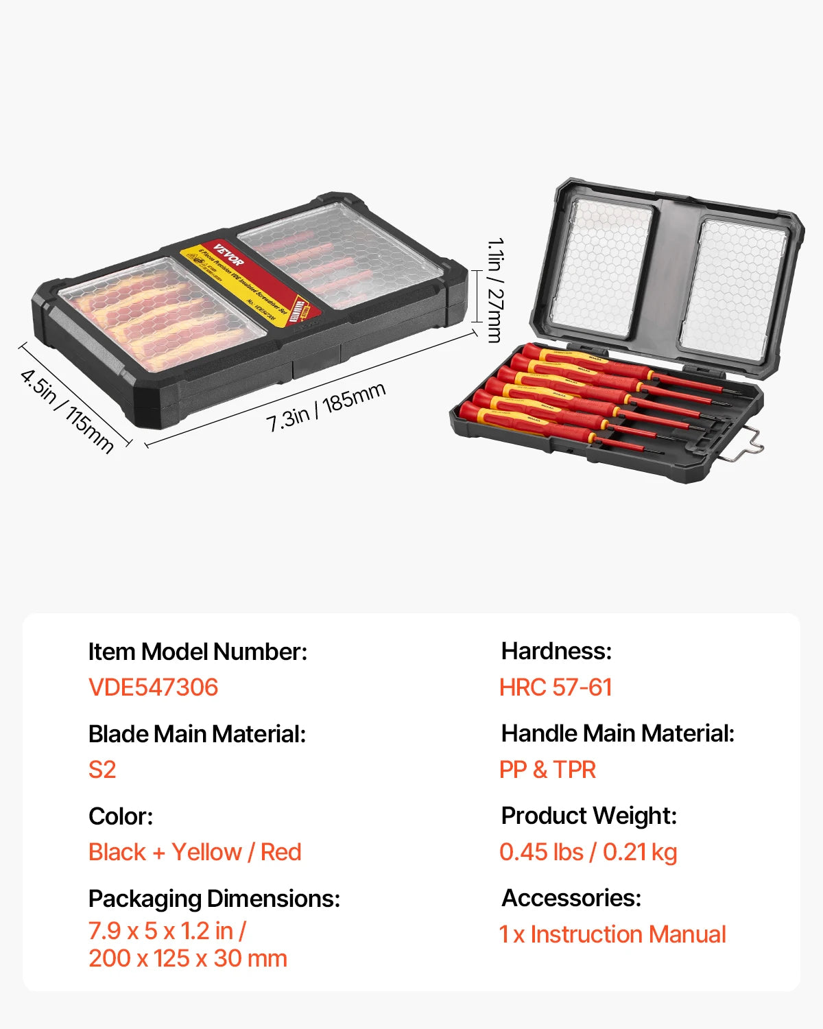 SucceBuy Professional 1000V Insulated Electrician Screwdriver Set