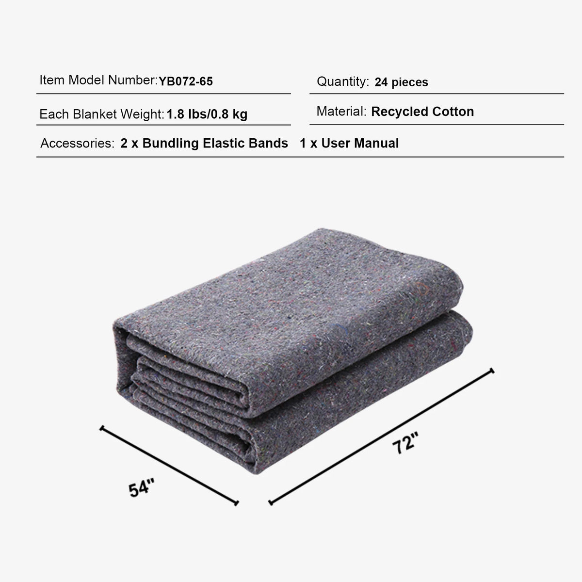 SucceBuy Recycled Cotton Moving Blankets For Furniture Protection